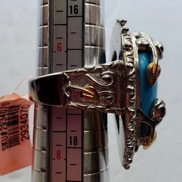 New Women's Stamped 316L S. Steel Necklace & Ring Size 7 NWT - Picture 11 of 12